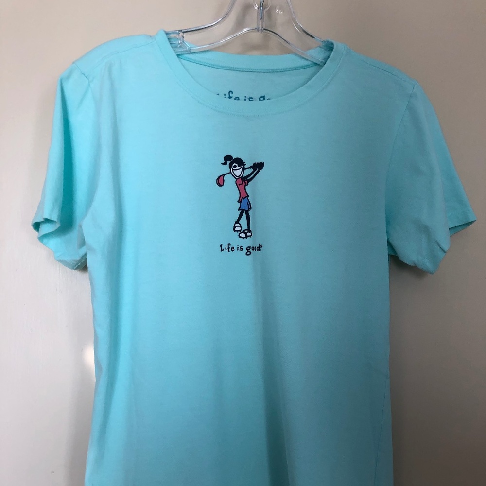 Life is Good Golfing crew neck tee